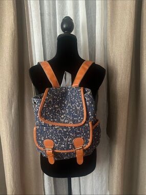 Navy Floral/Eiffel Tower Backpack